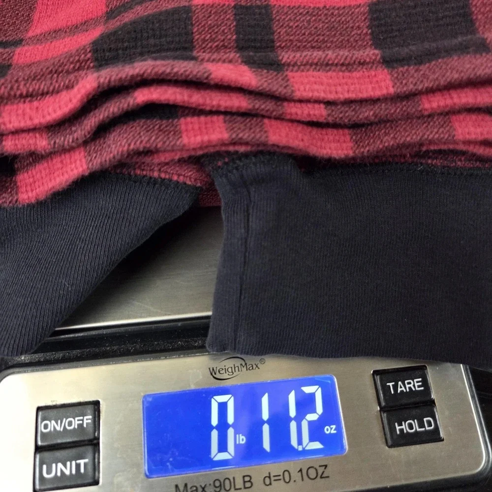 Polo Ralph Lauren Shirt Mens Large Red Black Plaid Thermal‎ Waffle Long Sleeve
